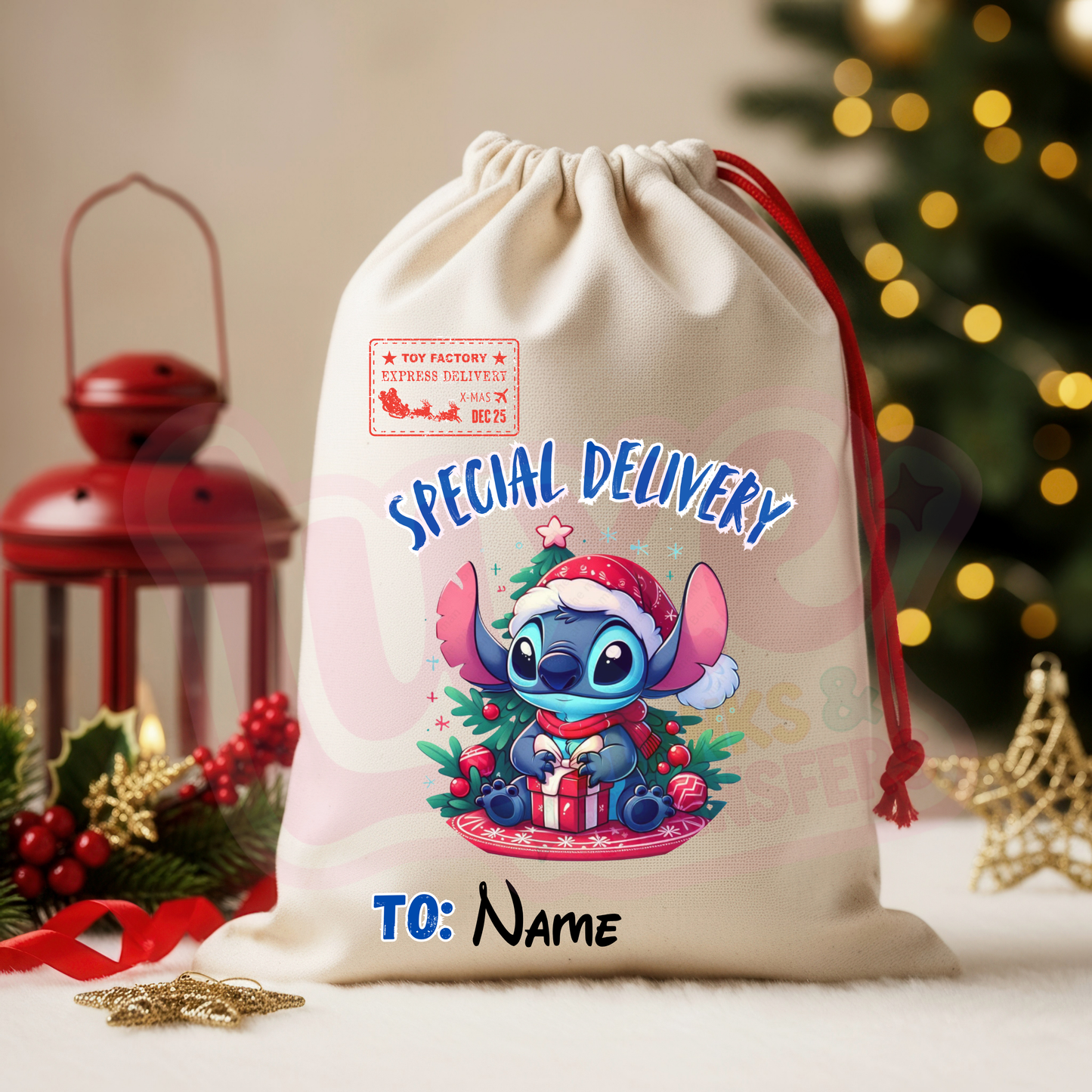 Blue Alien Hat | Santa Sack DTF Heat Transfer | #76