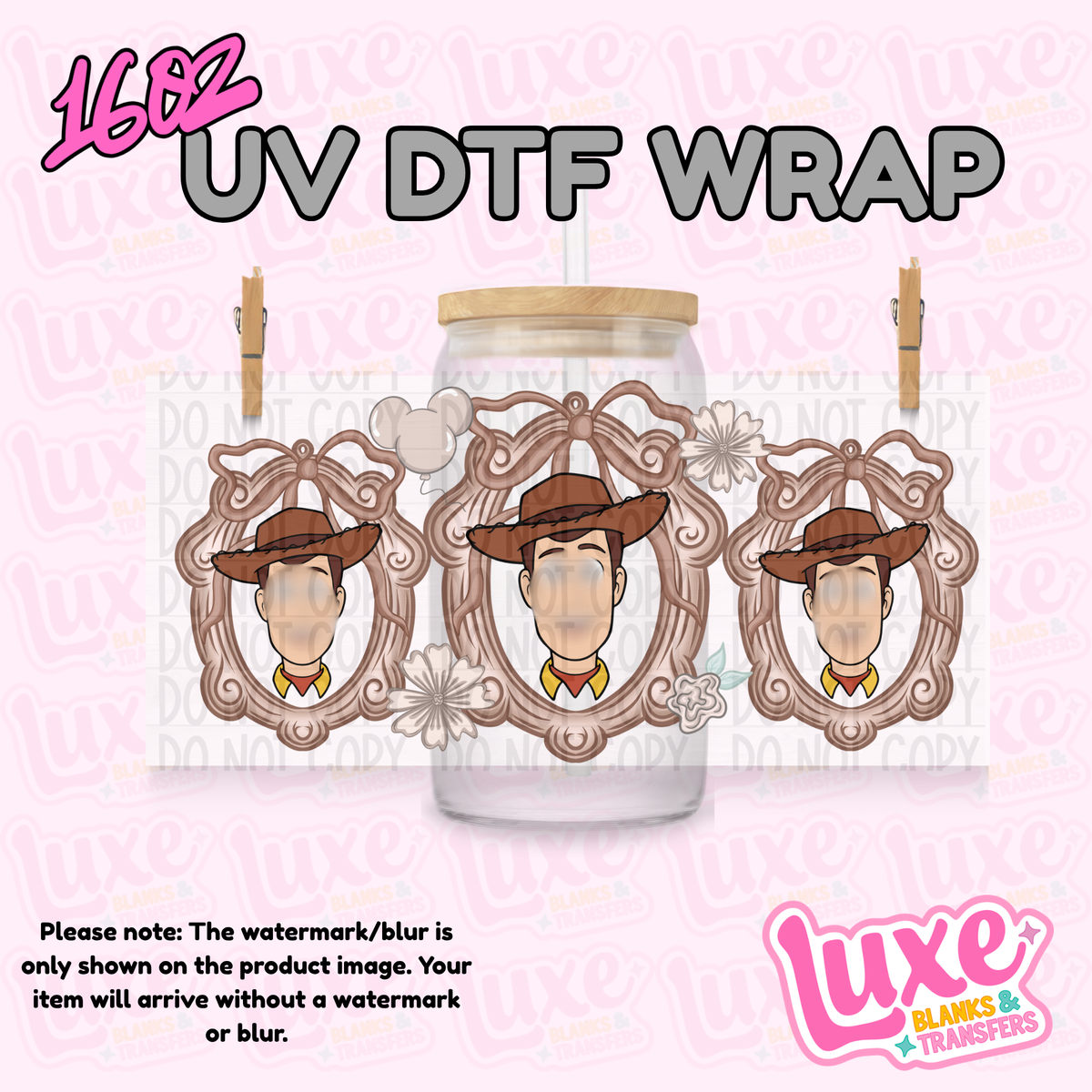 16oz UV DTF Wrap | W00dy Frame | #4386