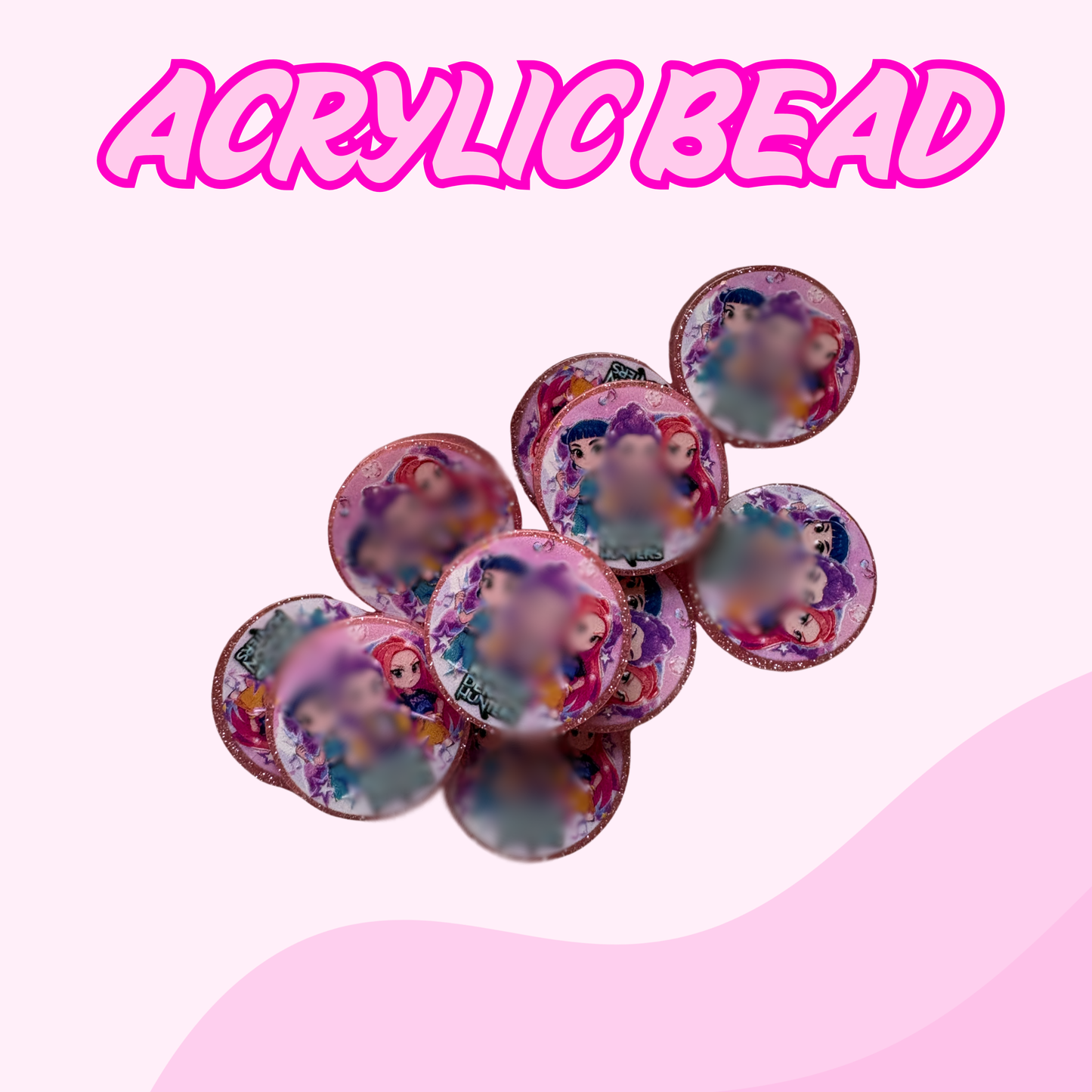 Flatback Acrylic Bead | Girls Band