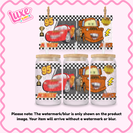 16oz UV DTF Wrap | Checkered Race Car Truck | #N37