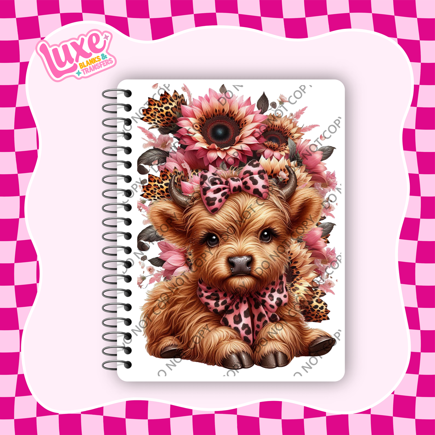 A5 Journal UV DTF Transfer | Highland Pink | #A83