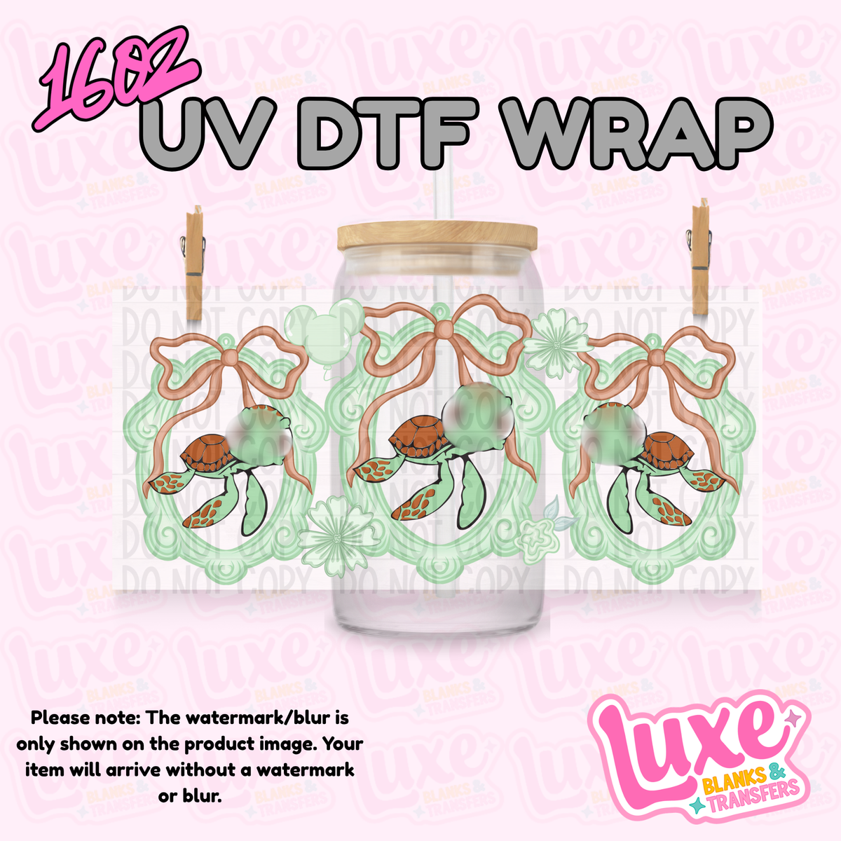 16oz UV DTF Wrap | Turtle Frame | #4388