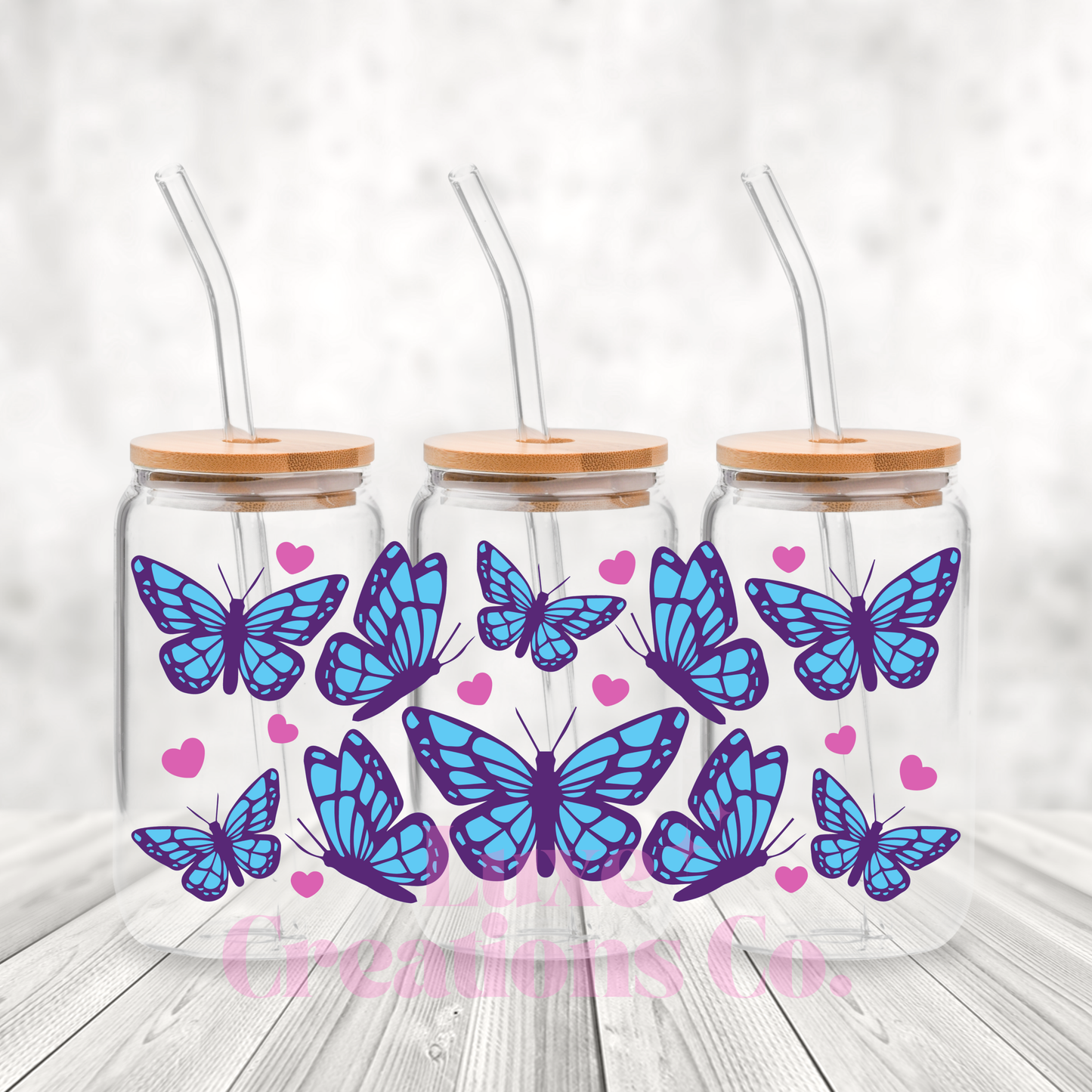 Blue Butterflies UV DTF Wrap (#103)