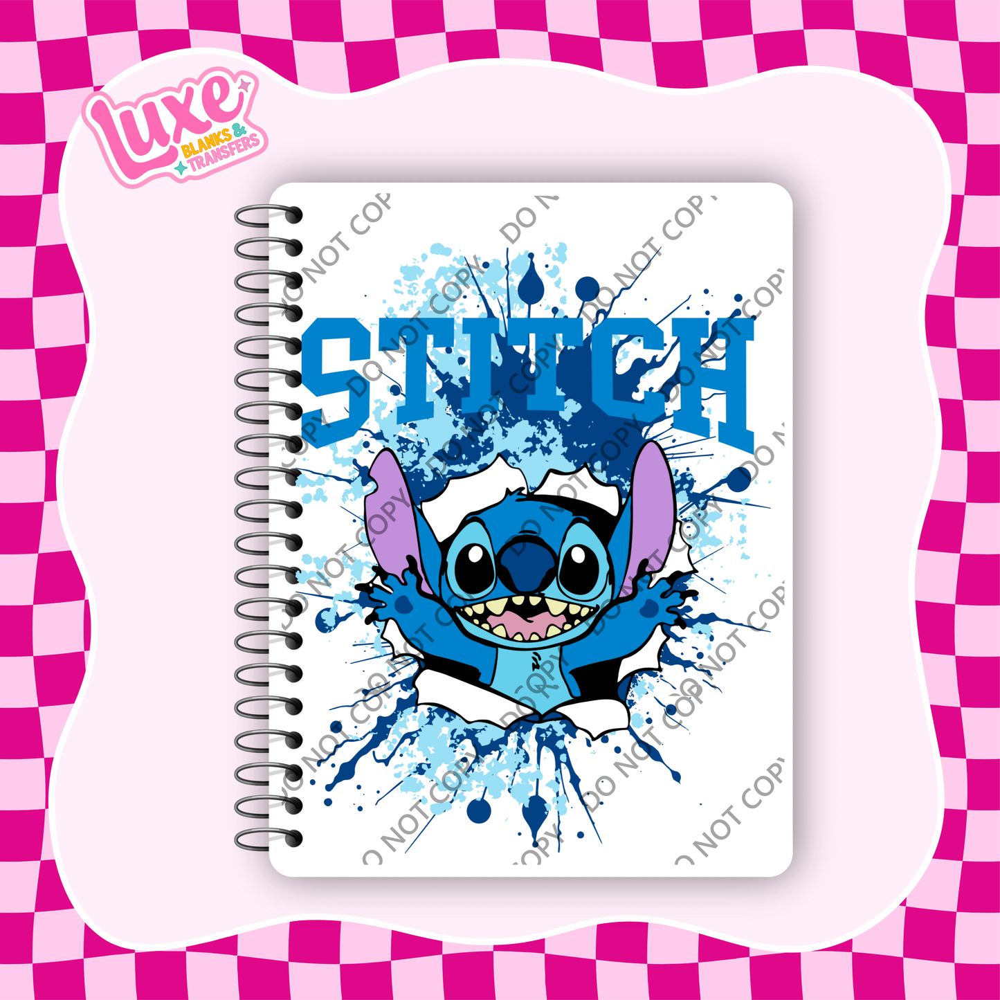 A5 Journal UV DTF Transfer | Blue Alien Splash | #A84