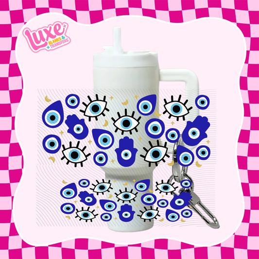 Mini Keychain Tumbler UV DTF Wrap | Evil Eye | #E07