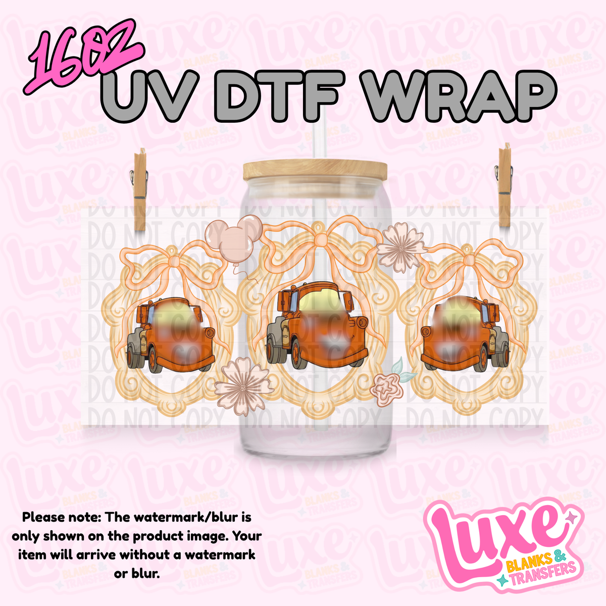 16oz UV DTF Wrap | Tow Truck Frame | #4389