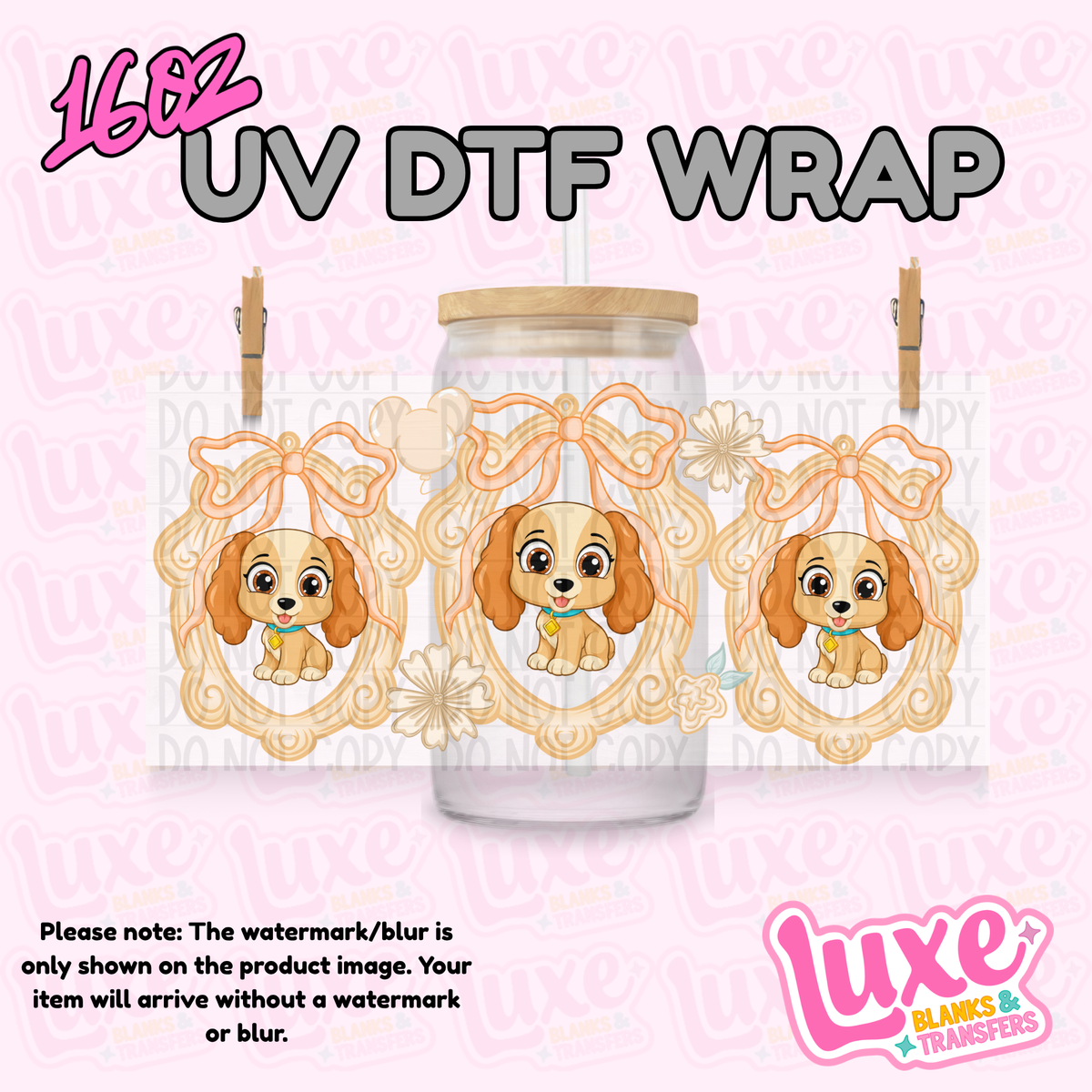 16oz UV DTF Wrap | Cutesy Frame | #4390