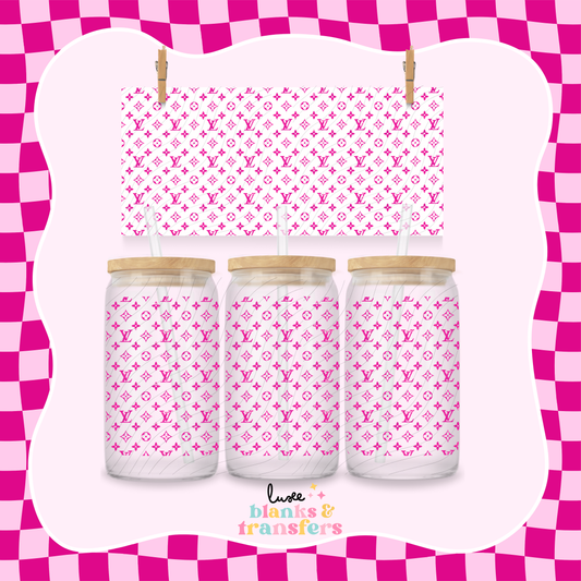 Pink Glitter Pattern LV UV DTF Wrap (#681)