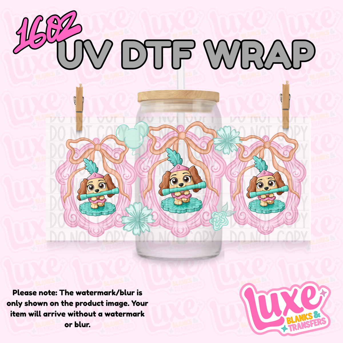 16oz UV DTF Wrap | Cutesy Frame | #4391