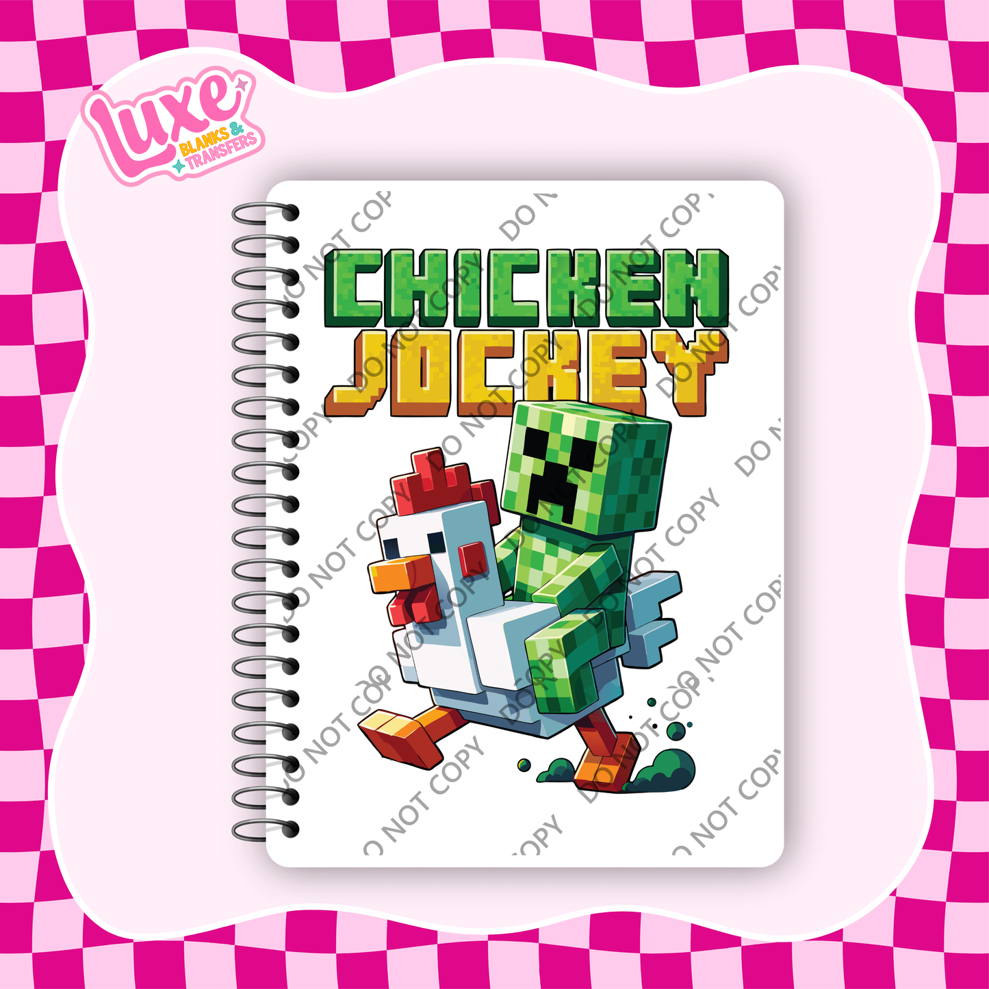 A5 Journal UV DTF Transfer | Chicken Jockey | #A87