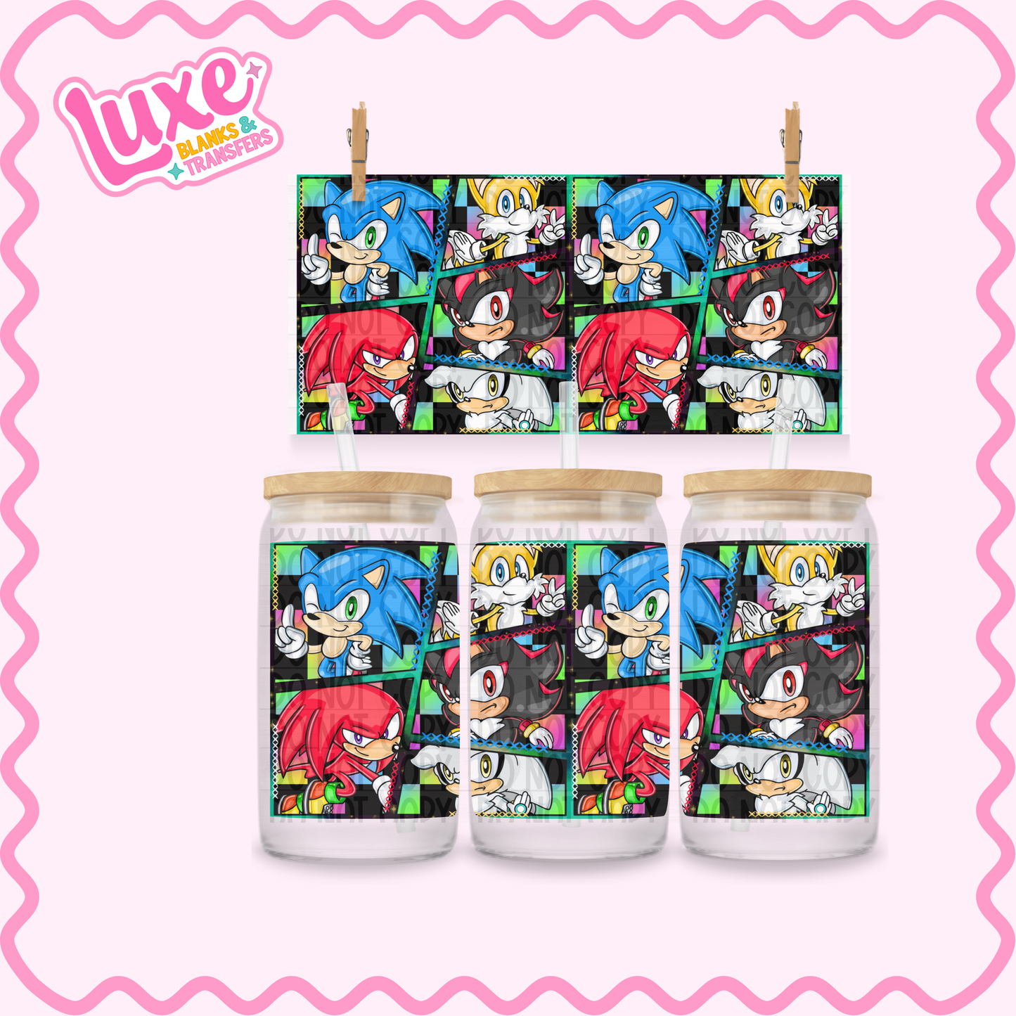 16oz UV DTF Wrap | Fast Characters Collage | #2477