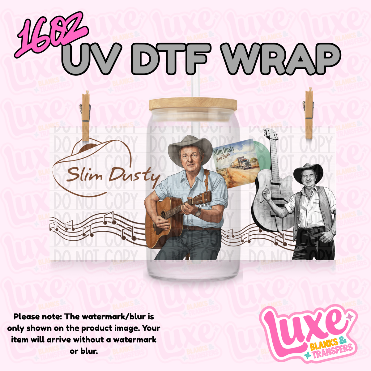 16oz UV DTF Wrap | Slim Dusty | #4394
