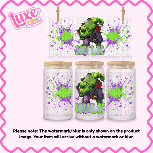 16oz UV DTF Wrap | Green Guy | #3929