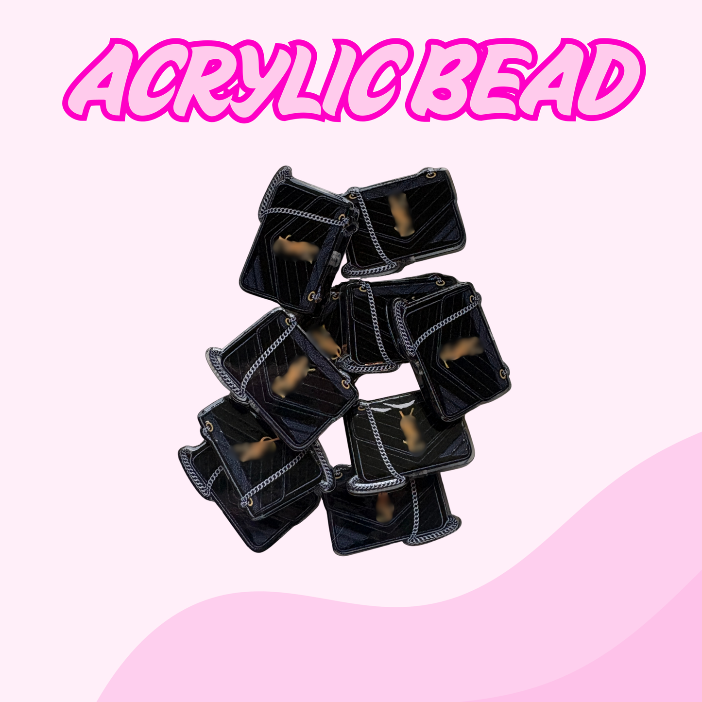 Flatback Acrylic Bead | Handbag Black
