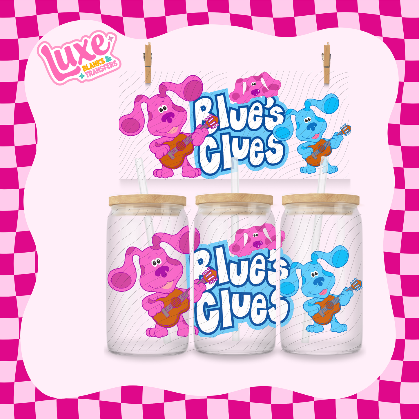 Blue Clue Kids Show 3 | 16oz UV DTF Wrap | #1703