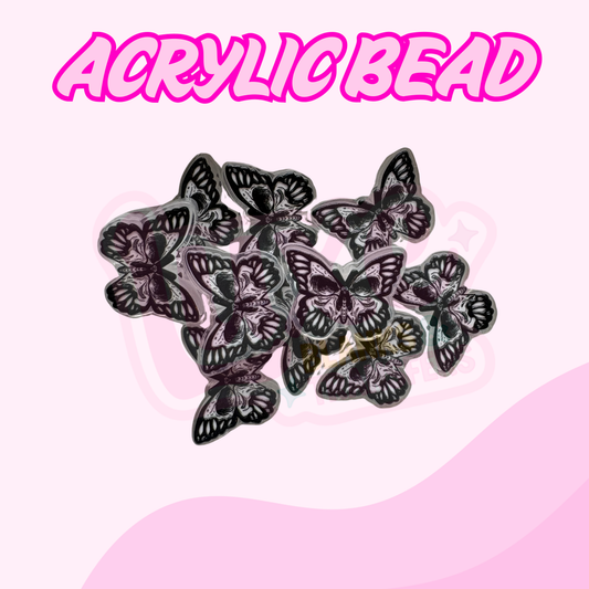 Flatback Acrylic Bead | Butterfly