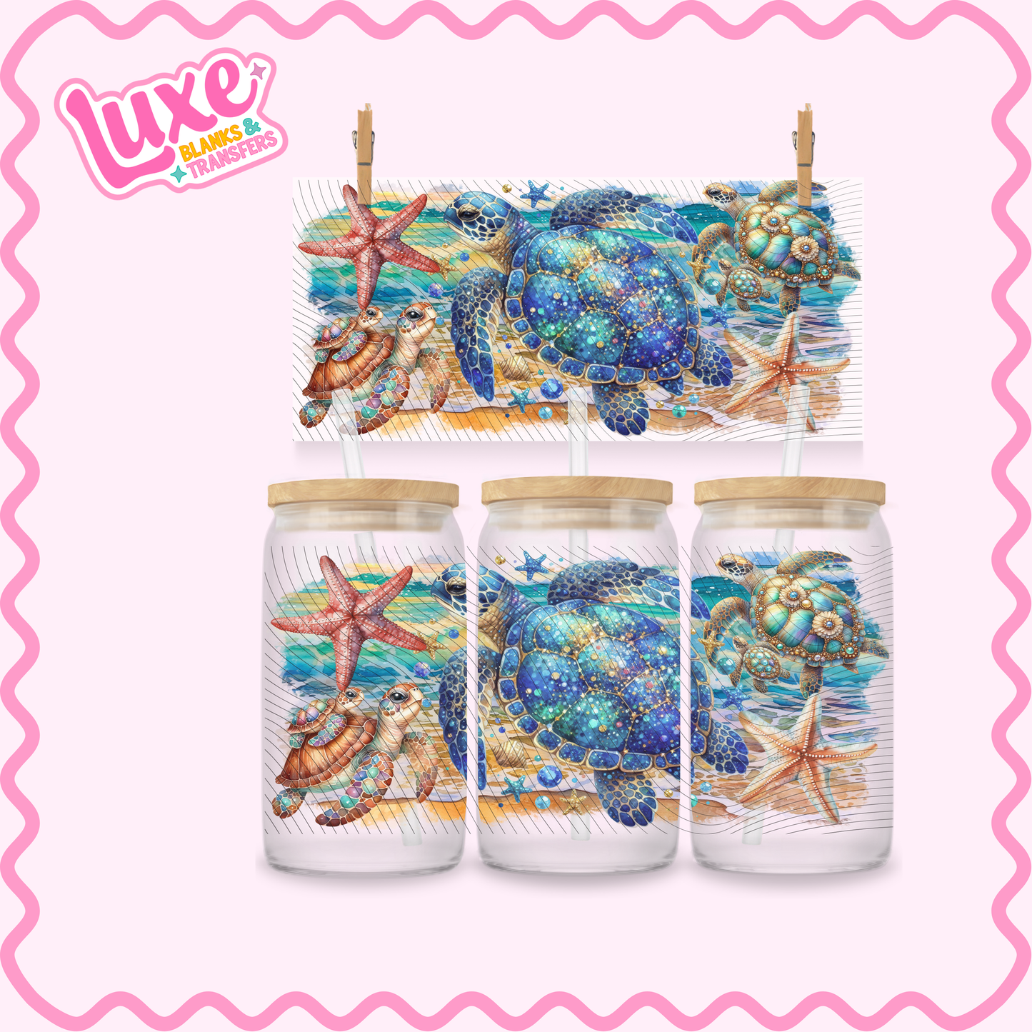 16oz UV DTF Wrap | Turtle | #2969