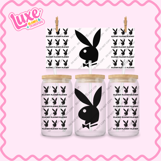 16oz UV DTF Wrap | Play Bunny Black | #2184