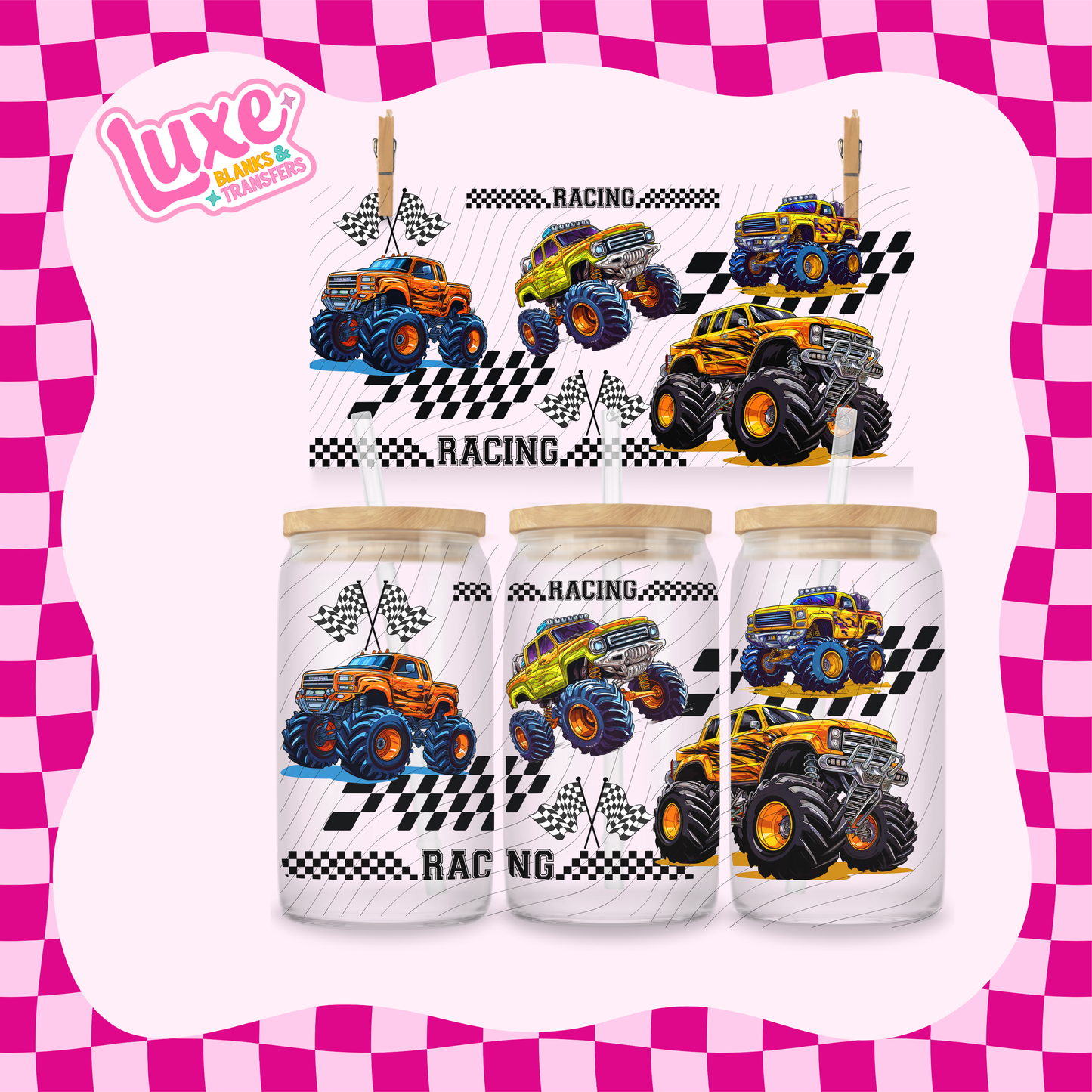 Monster Truck Racing 2 | 16oz UV DTF Wrap | #1705