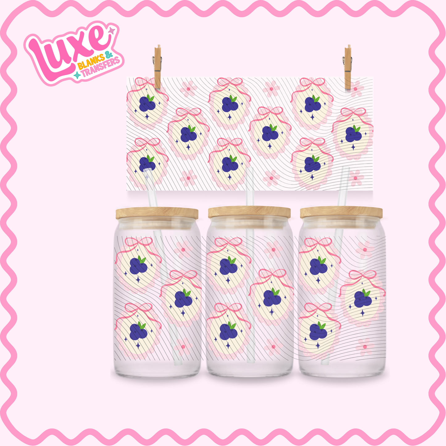 16oz UV DTF Wrap | Coquette Berries | #2970