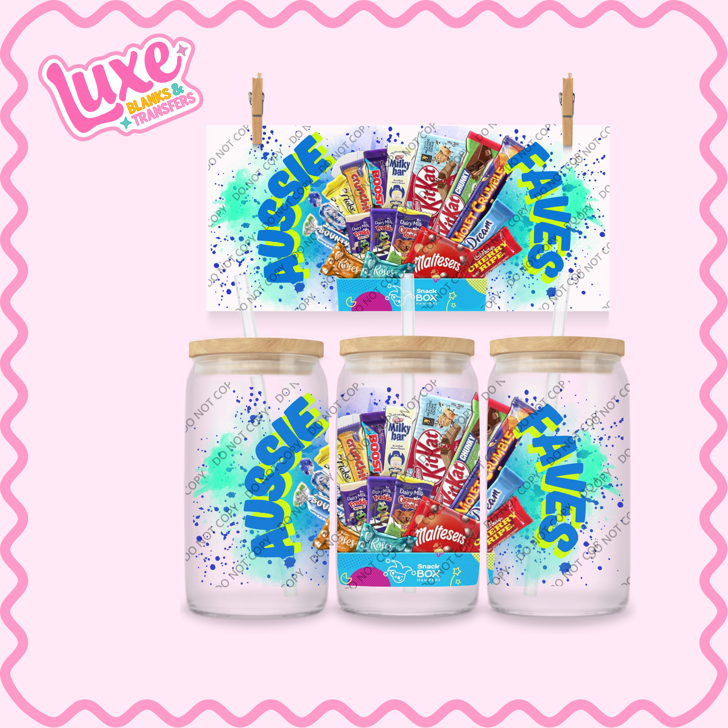 16oz UV DTF Wrap | Aussie Favs Snacks | #2185