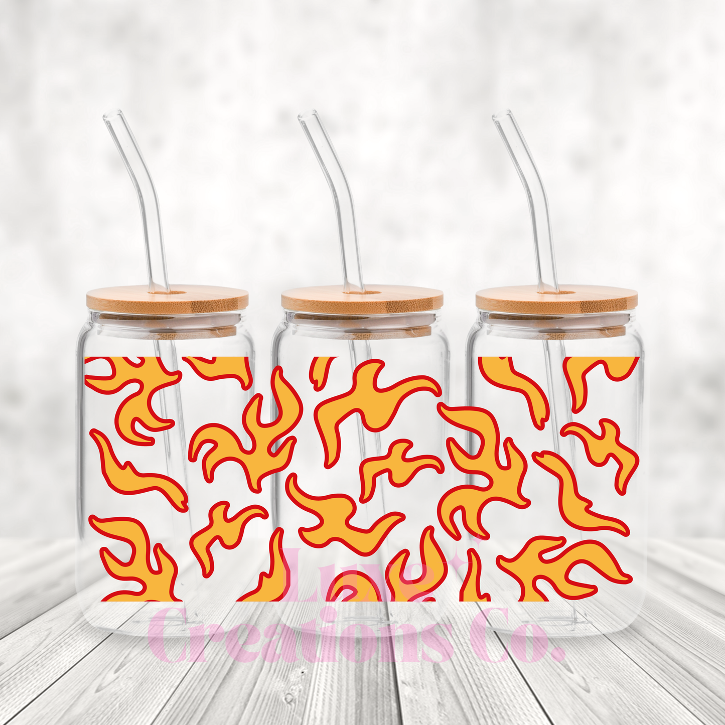 Cartoon Flames UV DTF Wrap (#93)