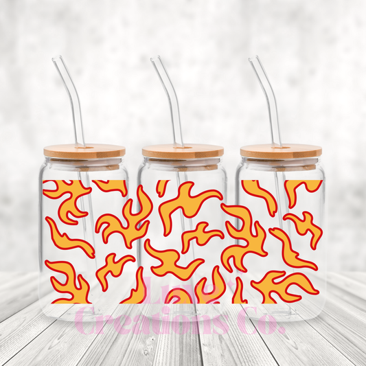 Cartoon Flames UV DTF Wrap (#93)