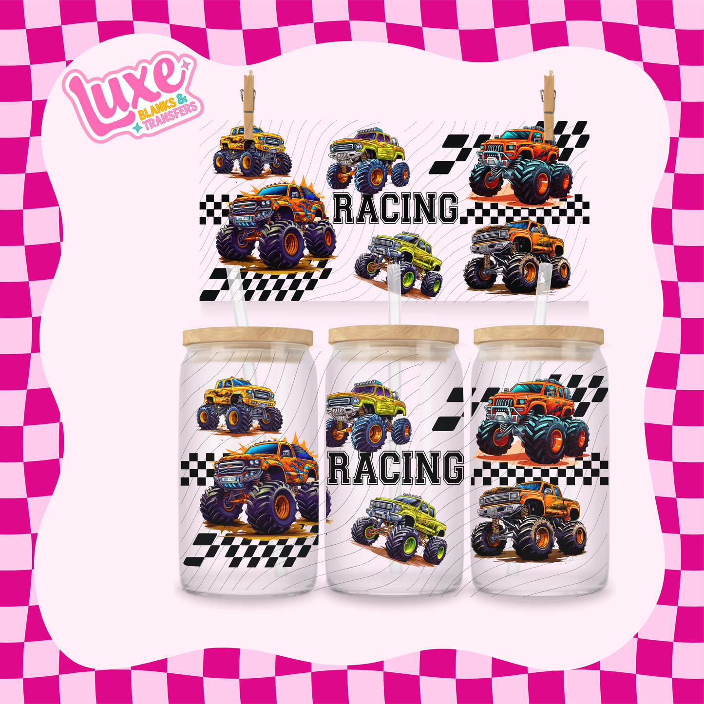 Monster Truck Racing 4 | 16oz UV DTF Wrap | #1707