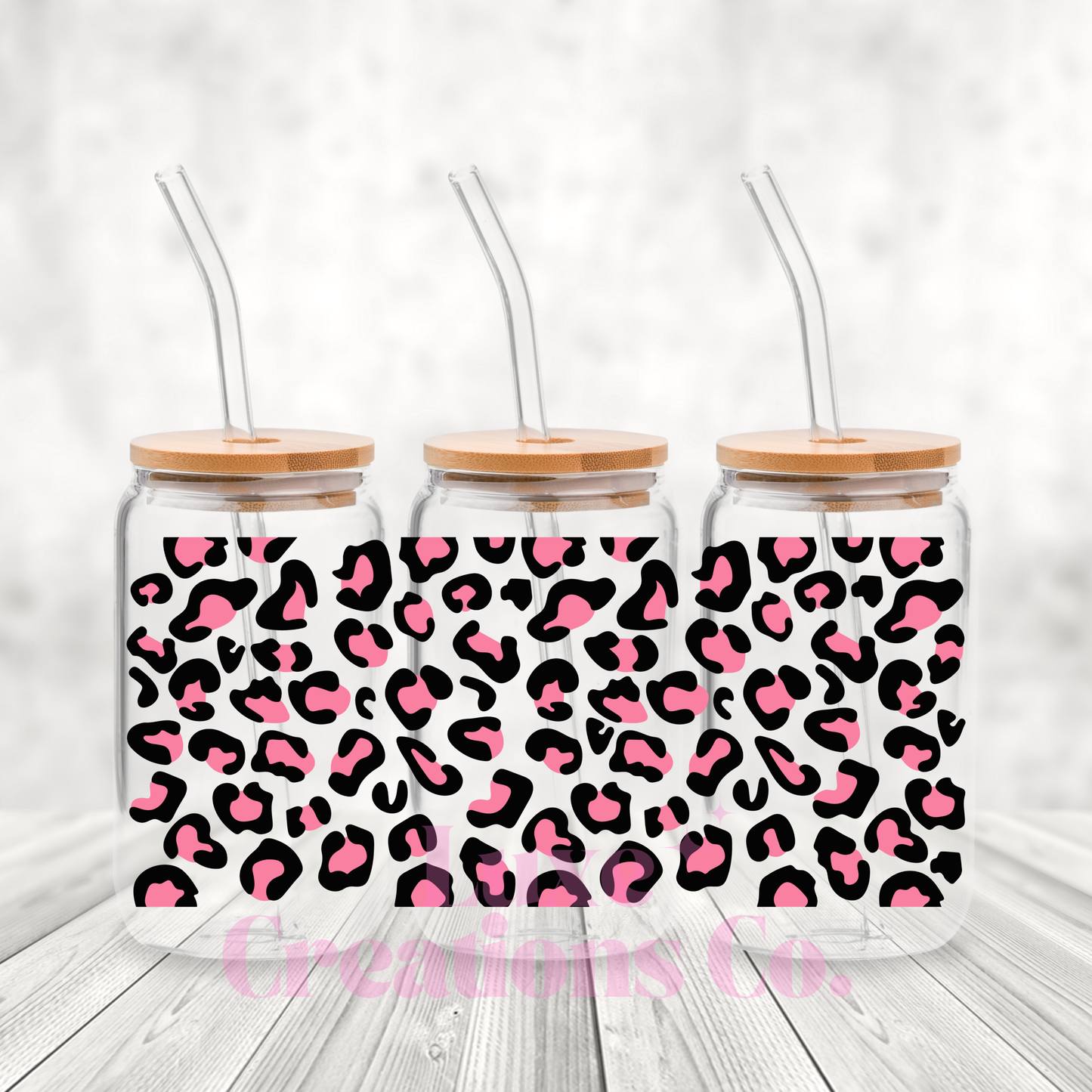 Pink Leopard Print UV DTF Wrap (#91)