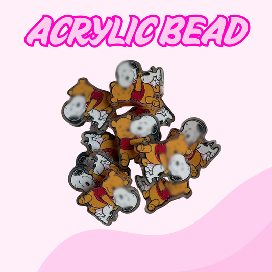 Flatback Acrylic Bead | Bear Dog