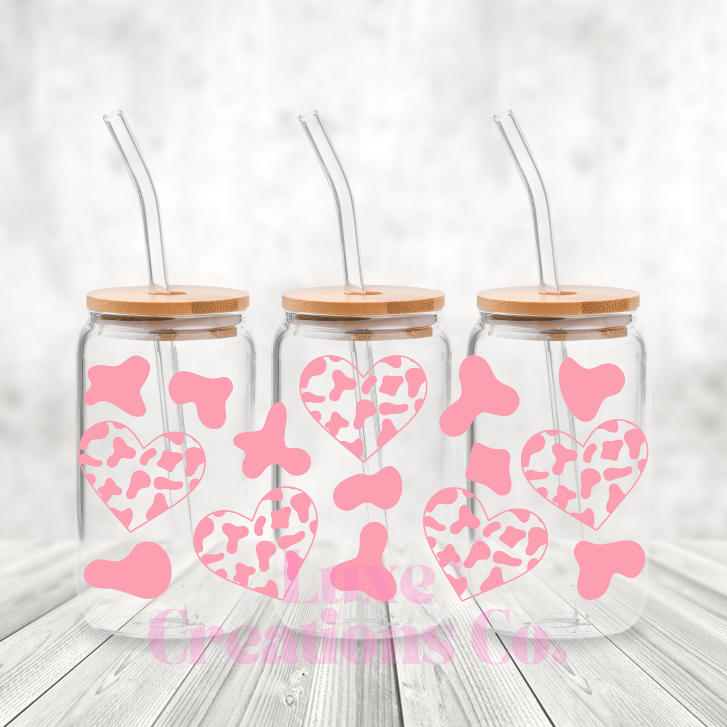 Pink Cartoon Cow UV DTF Wrap (#90)