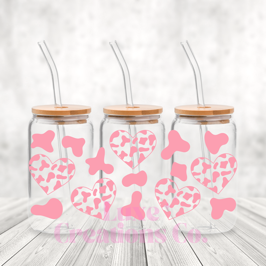 Pink Cartoon Cow UV DTF Wrap (#90)