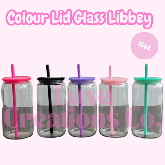 16oz Glass Libbey Colour Lid