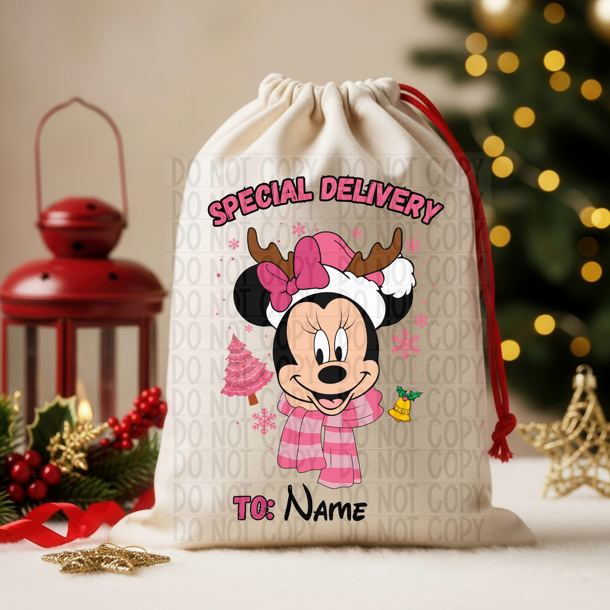Mouse Girl | Santa Sack DTF Heat Transfer | #95