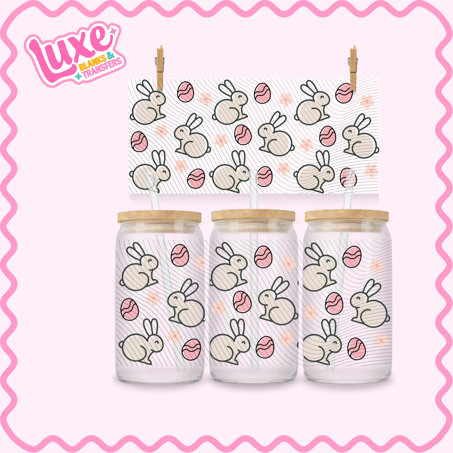 16oz UV DTF Wrap | Bunnies | #2976