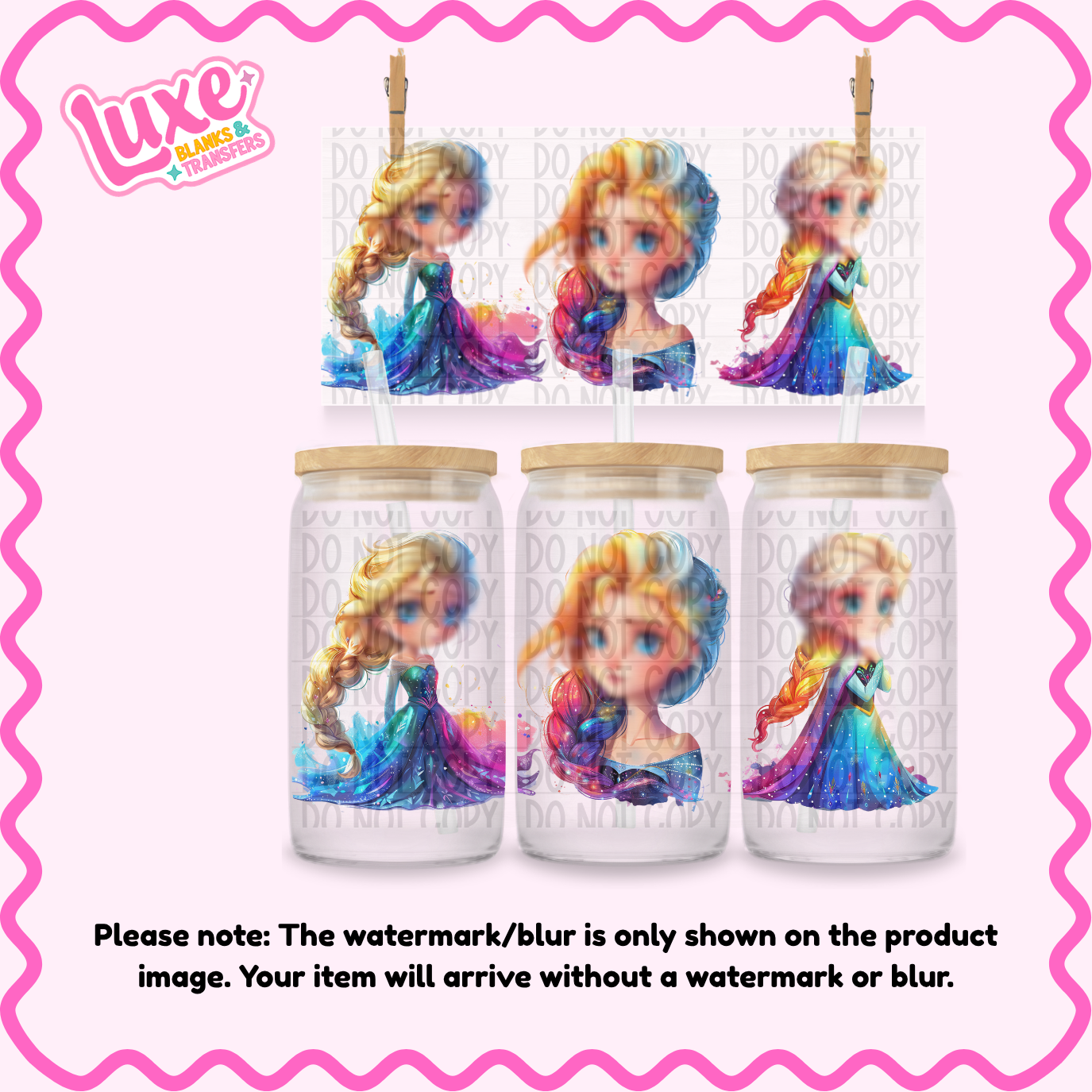 16oz UV DTF Wrap | Ice Princess Cute | #332