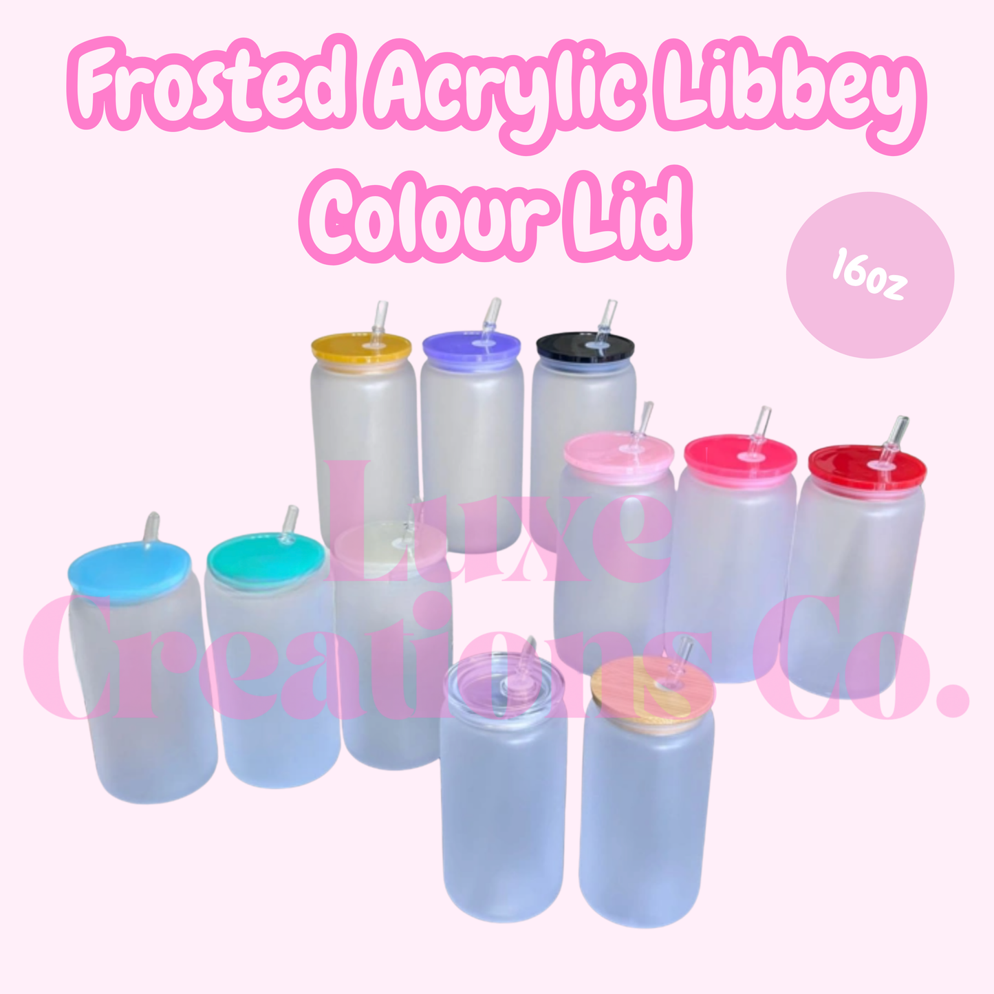 16oz Acrylic Frosted Libbey Colour Lids