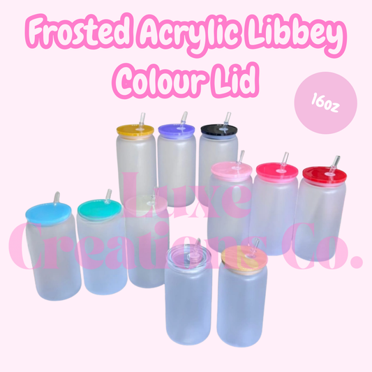 16oz Acrylic Frosted Libbey Colour Lids