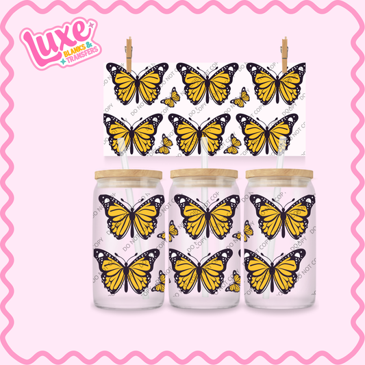 16oz UV DTF Wrap | Yellow Butterflies | #2191
