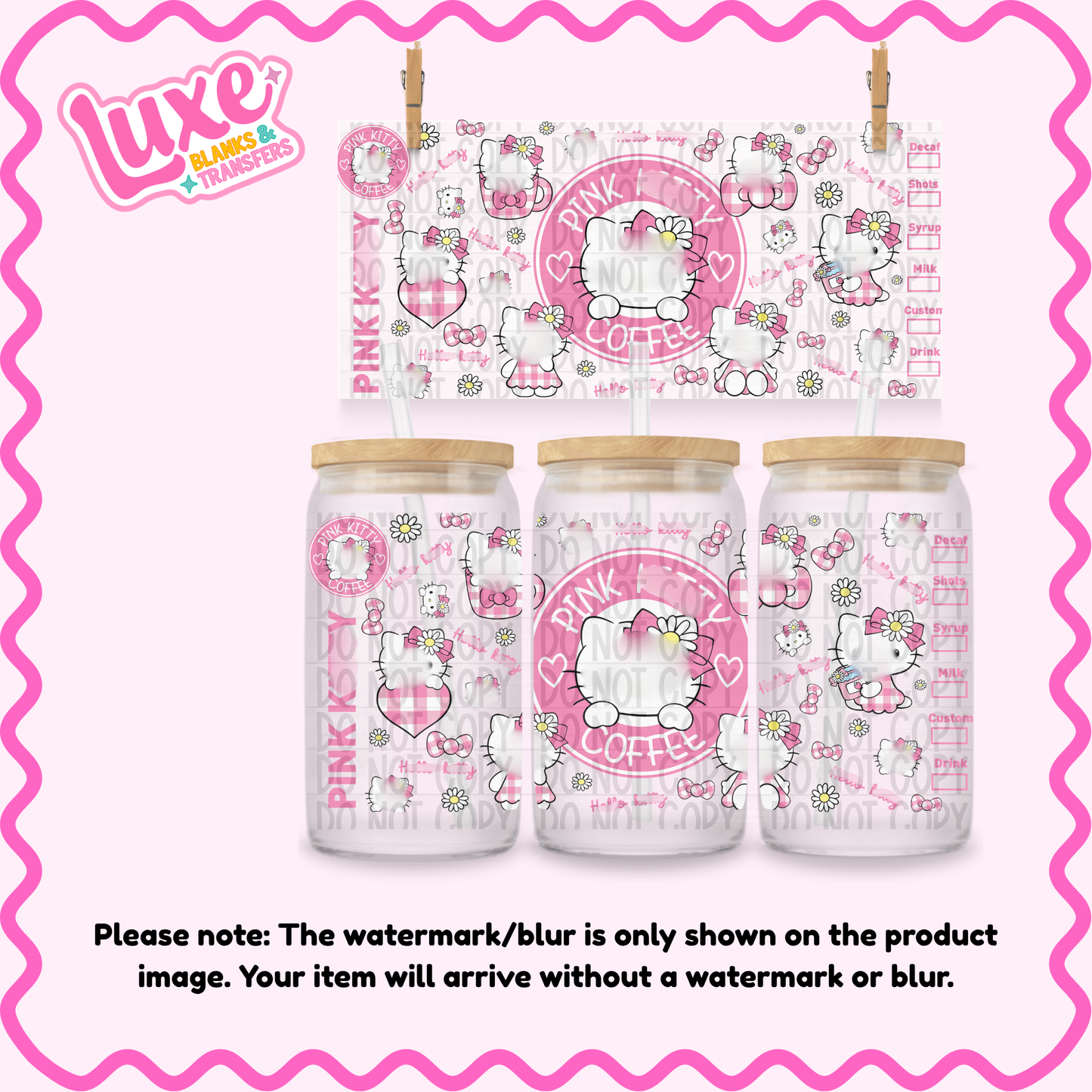 16oz UV DTF Wrap | Pink Coffee | #3939