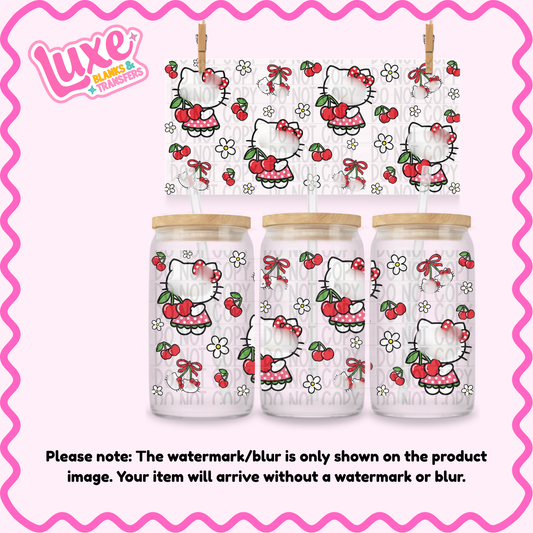 16oz UV DTF Wrap | Cat Cherry | #3940