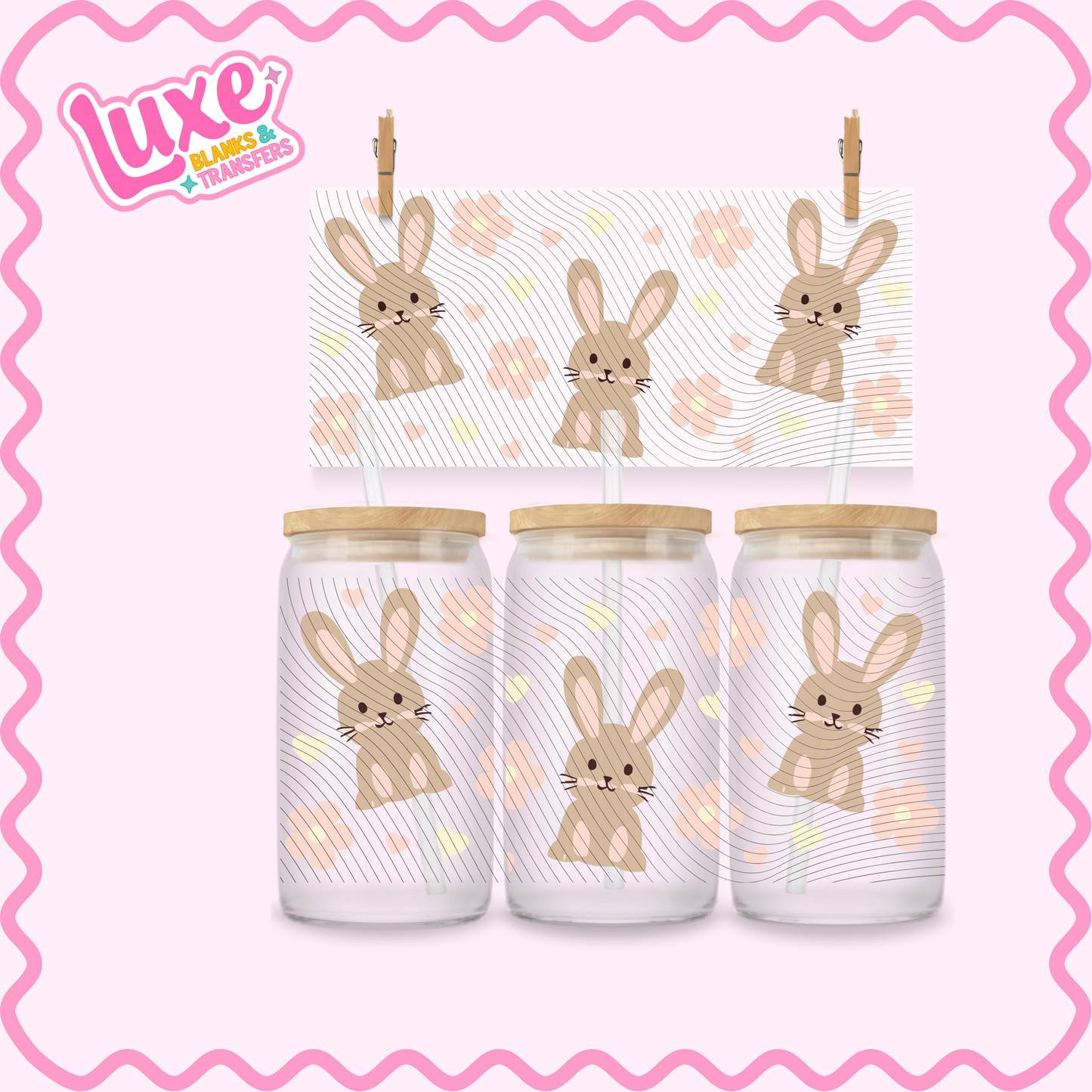 16oz UV DTF Wrap | Bunnies | #2979