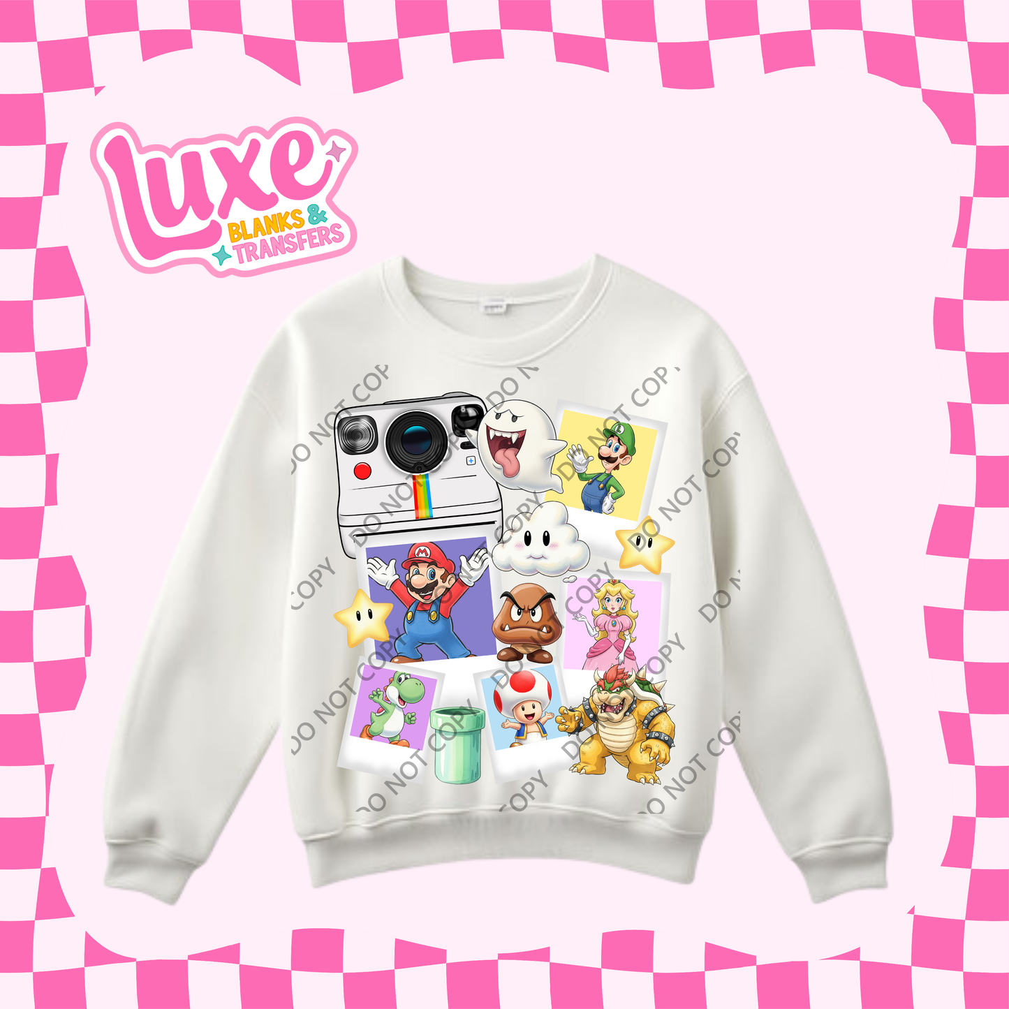 DTF Heat Transfer | Mar/io Polaroid | #377