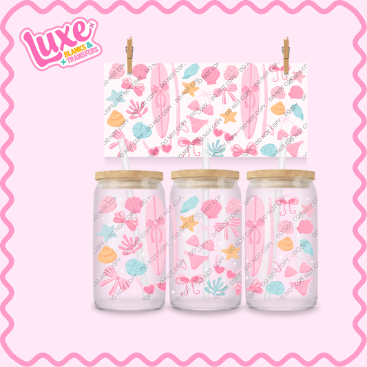 16oz UV DTF Wrap | Pastel Beach Cutesy | #2193