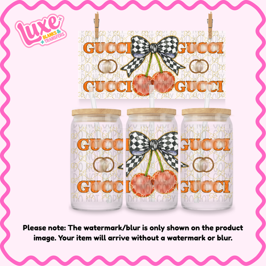 16oz UV DTF Wrap | GG Cherry Disco Orange | #2060