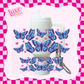 Mini Keychain Tumbler UV DTF Wrap | Blue Butterflies | #E09