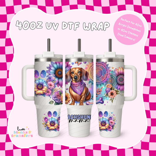 Dachshund Mama 40oz UV DTF Wrap (#B09)