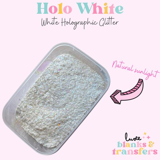 “Holo White” Chunky Mix Glitter