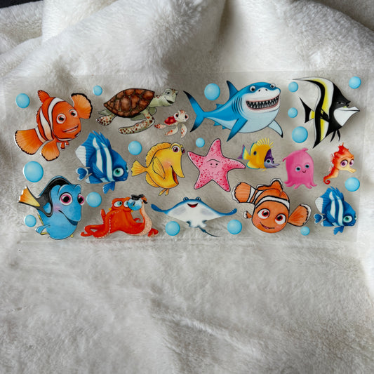 U16oz UV DTF Wrap | "Finding Fish" C47A | READY TO SHIP