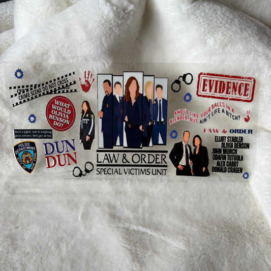 U16oz UV DTF Wrap | "Law Show" C132 | READY TO SHIP